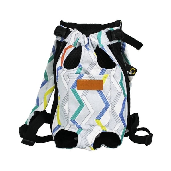 Anypet Small Zigzag Pattern Denim Pet Carrier Backpack With Pockets