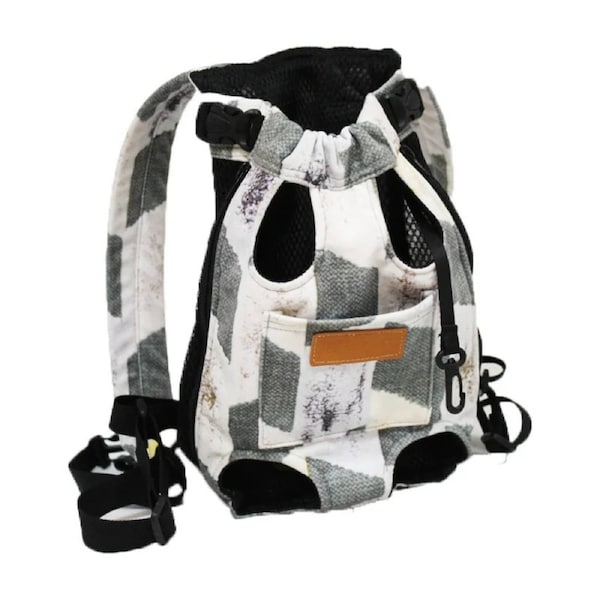 Anypet Small Patch Pattern Denim Pet Carrier Backpack With Pockets