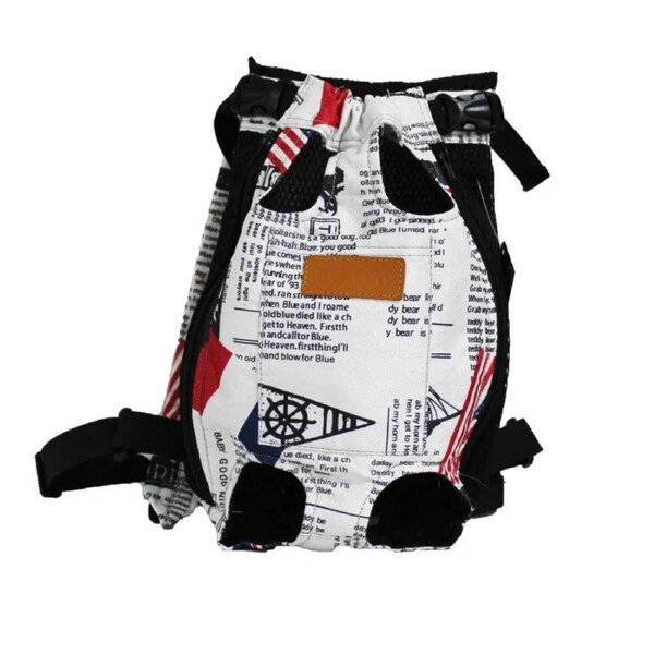 Anypet Small Magazine Pattern Denim Pet Carrier Backpack With Pockets