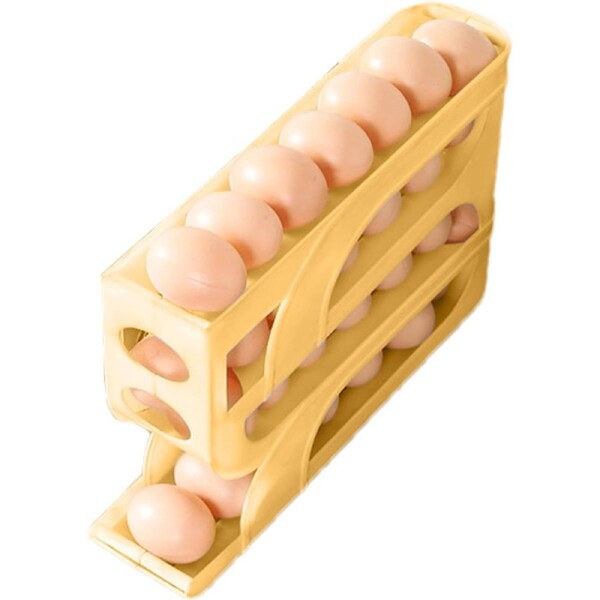 Velocity Egg Holder for Fridge, Slide Egg Storage Box, Space-Saving Egg Tray, Egg Storage Container
