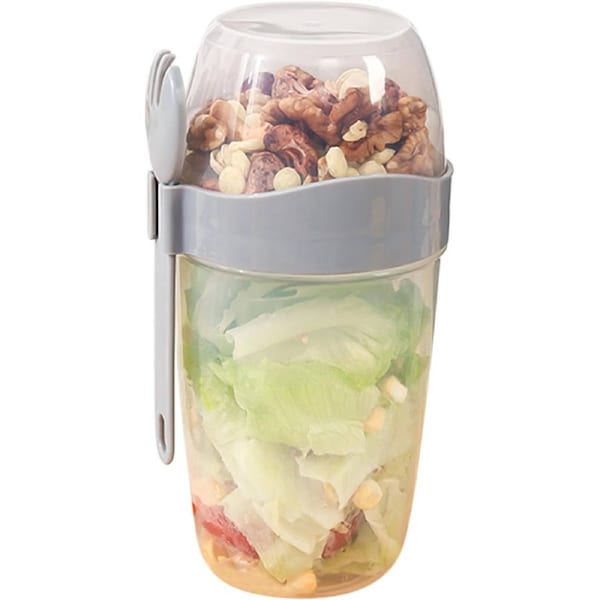 Velocity Portable Cereal and Milk Container - Double Layer Yogurt Container, Wear-Resistant Oats Container Cereal and Milk