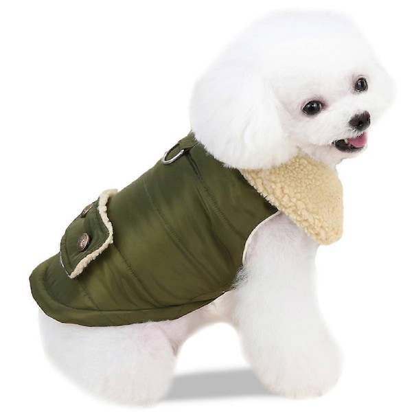 JOYBUY Windproof Dog Winter Coat, Dog Jacket Warm Dog Vest Cold Weather Pet Apparel (Green)——XL