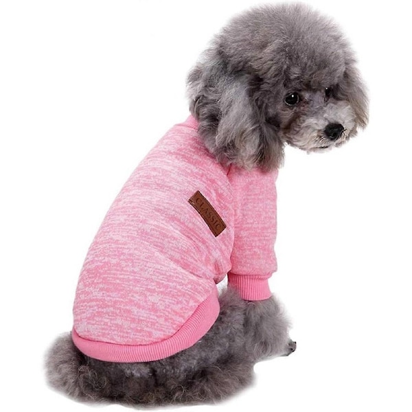 JOYBUY Pet Dog Clothes Dog Sweater Soft Thickening Warm Pup Dogs Shirt Winter Puppy Sweater for Dogs——pink
