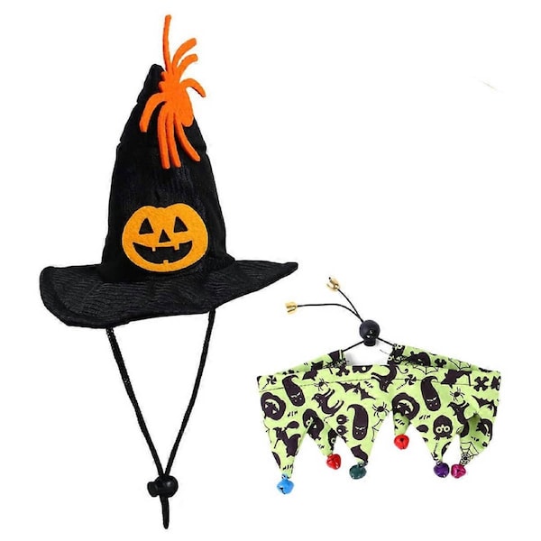 JOYBUY Set of 2 Halloween Pet Sets Halloween Pet Decoration Costume Decoration Holiday——green