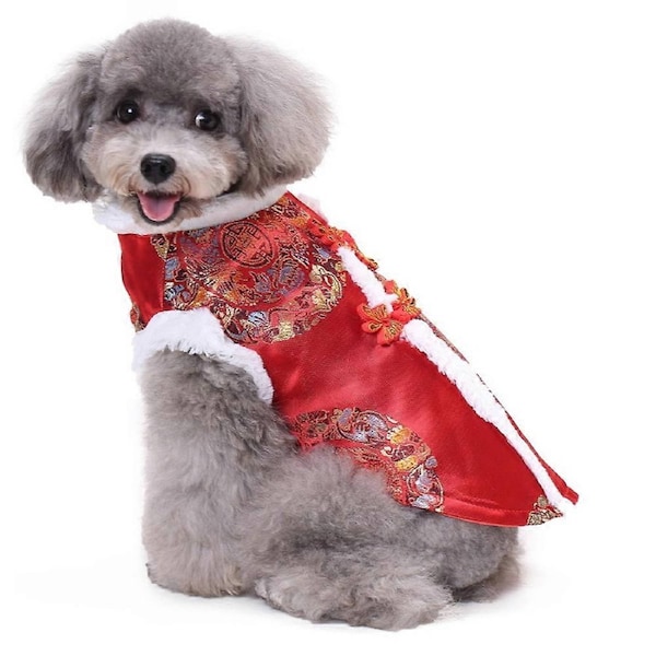 JOYBUY Dog clothes Tang suit pet clothes New Year clothes Dog New Year red clothes——1