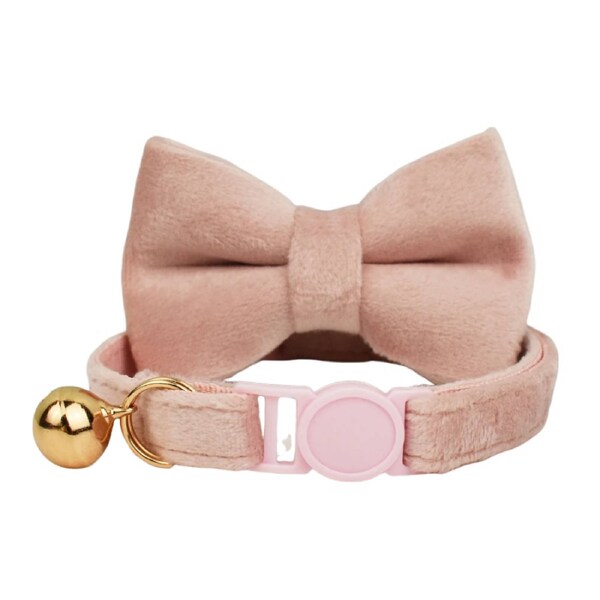 Anypet Baby Pink Bow Cat Collar Large With Bell
