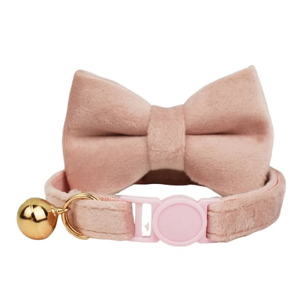 Anypet Baby Pink Bow Cat Collar Small With Bell