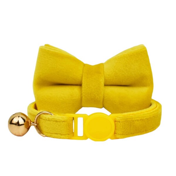 Anypet Yellow Bow Cat Collar Large With Bell