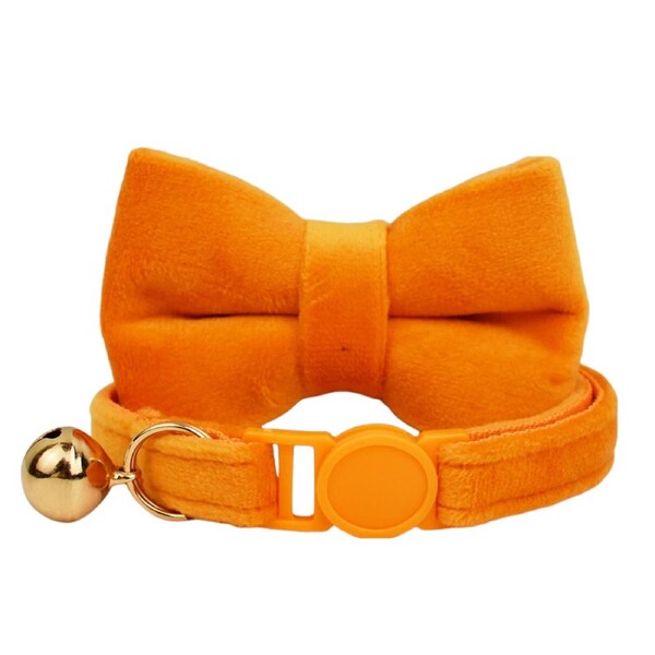 Anypet Orange Bow Cat Collar Large With Bell