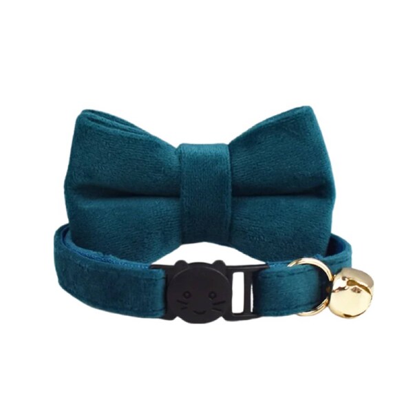 Anypet Navy Blue Bow Cat Collar Large With Bell