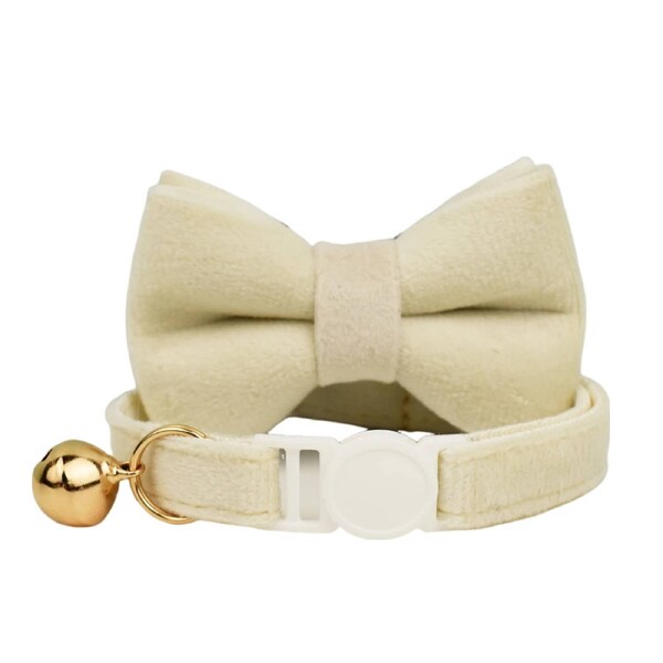 Anypet Off White Bow Cat Collar Large With Bell