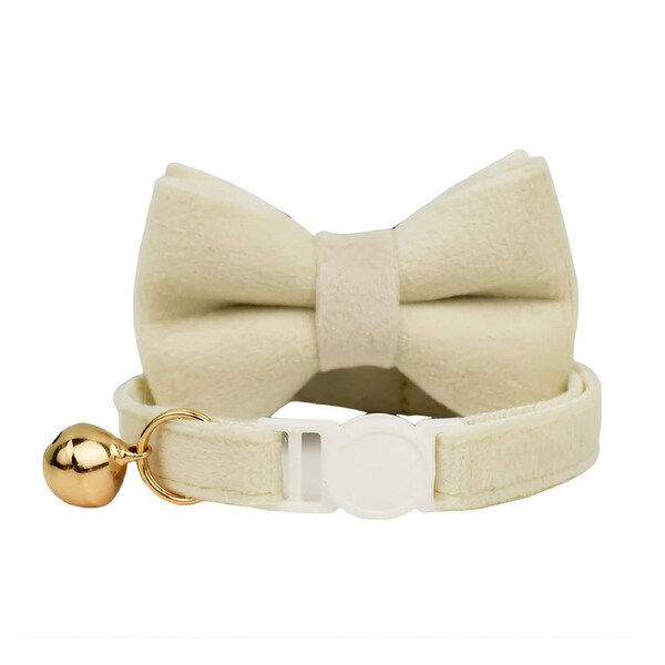 Anypet Off White Bow Cat Collar Small With Bell