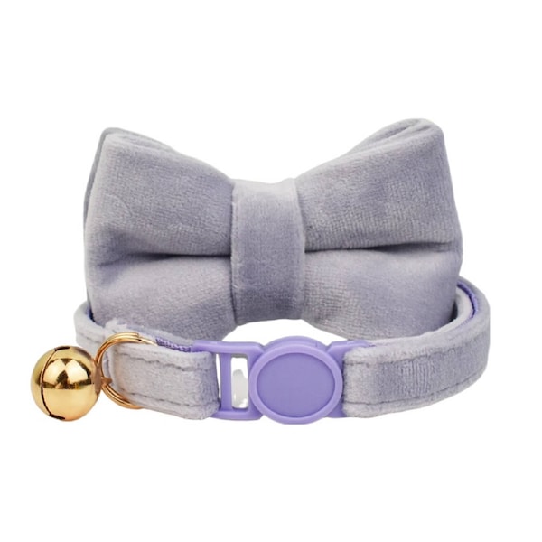 Anypet Light Purple Bow Cat Collar Large With Bell