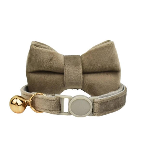 Anypet Beige Bow Cat Collar Small With Bell