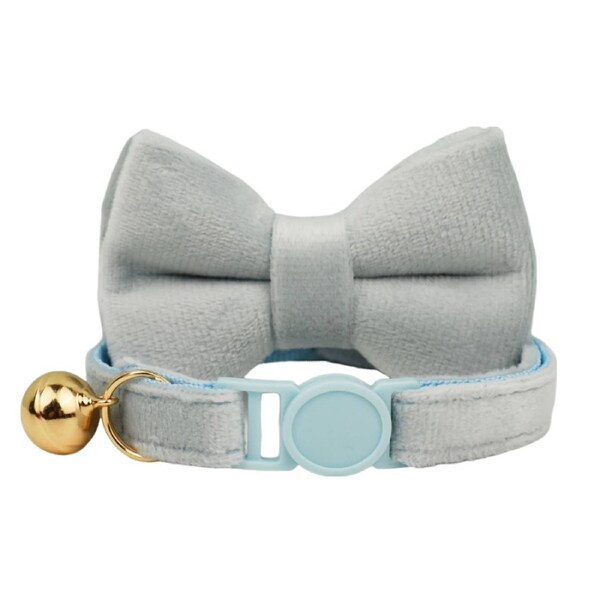 Anypet Sky Blue Bow Cat Collar Large With Bell