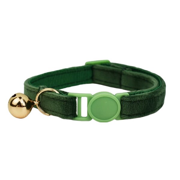 Anypet Dark Green Cat Collar Large With Bell