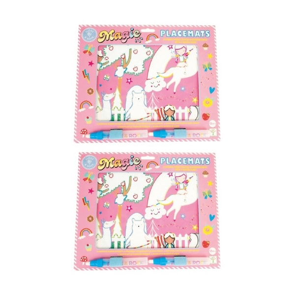 2PK Floss & Rock Magic Water Mats Rainbow Fairy Reusable Kids Activity 18m+