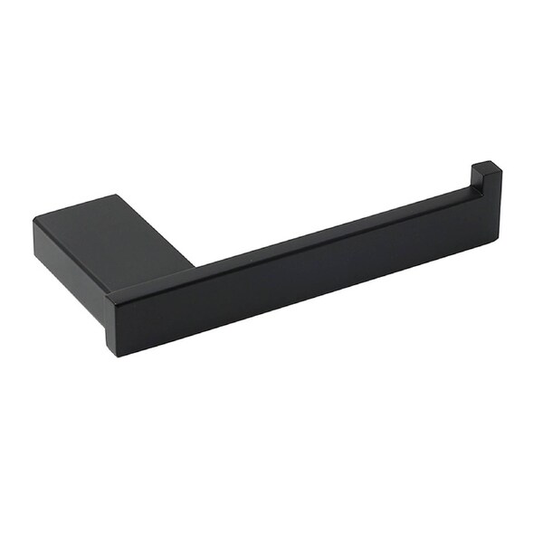 Matt Black Square Cubic Toilet Paper Roll Tissue Roll Holder Rack Wall Hook Kit