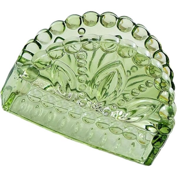Velocity Round Glass Tissue and Napkin Holder, Green