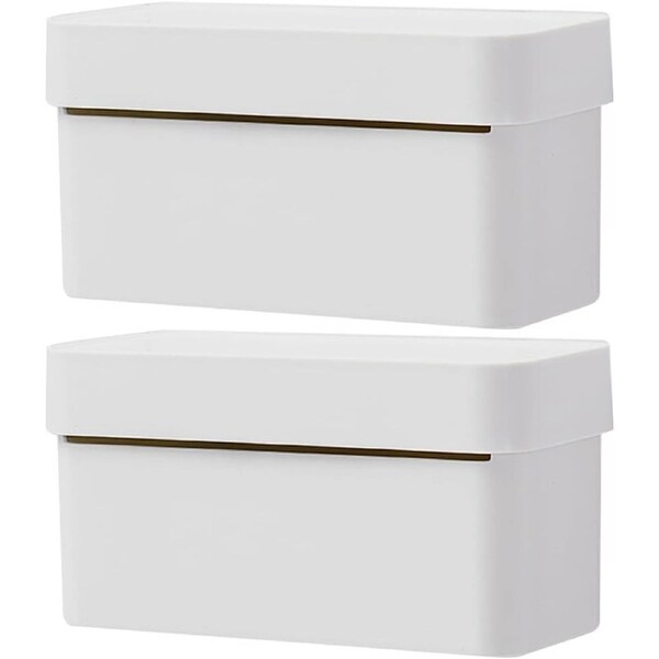 Velocity 2pcs Wall-Mounted Garbage Bag Storage Boxes Plastic Kitchen Trash Bag Organizer Hanging Holder