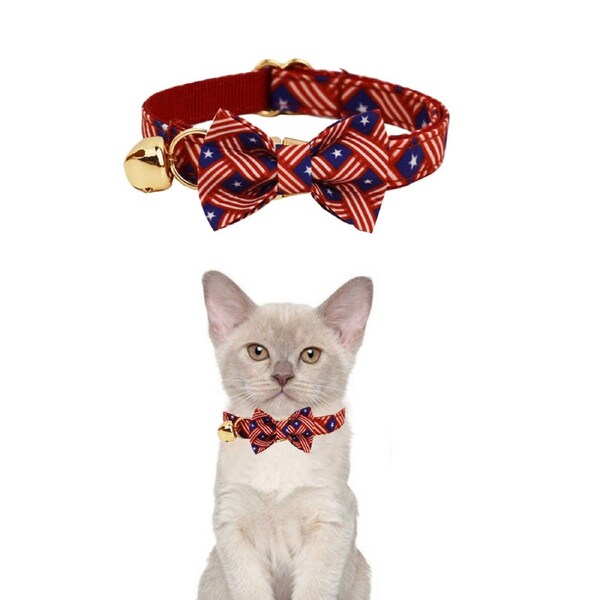 Anypet Banner Red Bow Cat Collar Small With Bell