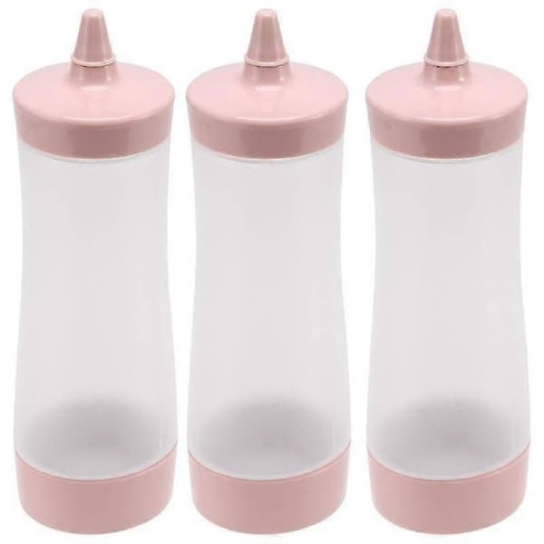 ESTONE 3x Squeeze Bottle Kitchen Accessories Gravy Boat Plastic Sauce Vinegar Cruet Condiment Dispenser Pi