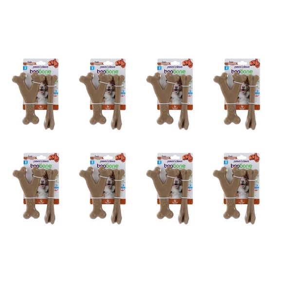 8x 2pc Paws And Claws Pet Dog Cat Boobone Bone Wish Chew Toys Assorted