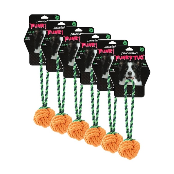 6PK Paws And Claws Fruit Rope Pet Dog Toy Durable Woven Assorted 25x13x6cm
