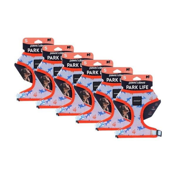 6PK Paws And Claws Park Life Printed Pet Dog Harness Assorted Small 15-32cm