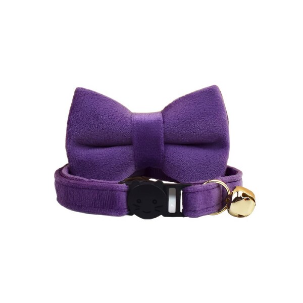 Anypet Violet Bow Cat Collar Small With Bell