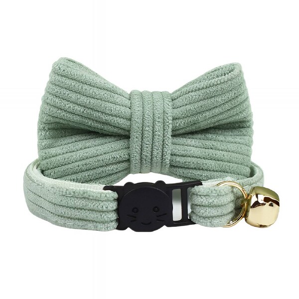 Anypet Sage Green Bow Cat Collar Large With Bell