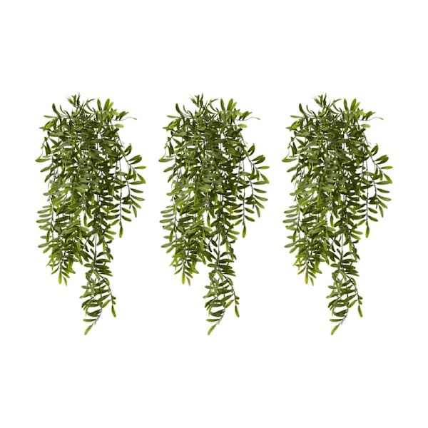 3PK E STYLE Locust Hanging Bush Green Artificial Plant Indoor Use 30x20x80cm