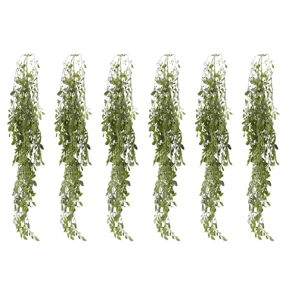 6PK E STYLE Lemon Beauty Hanging Vine Artificial Plant Grey Green 20x12x80cm