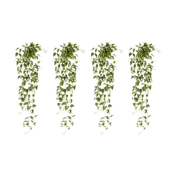 4PK E STYLE Clematis Hanging Vine Artificial Plant Plastic Wire Green 90cm