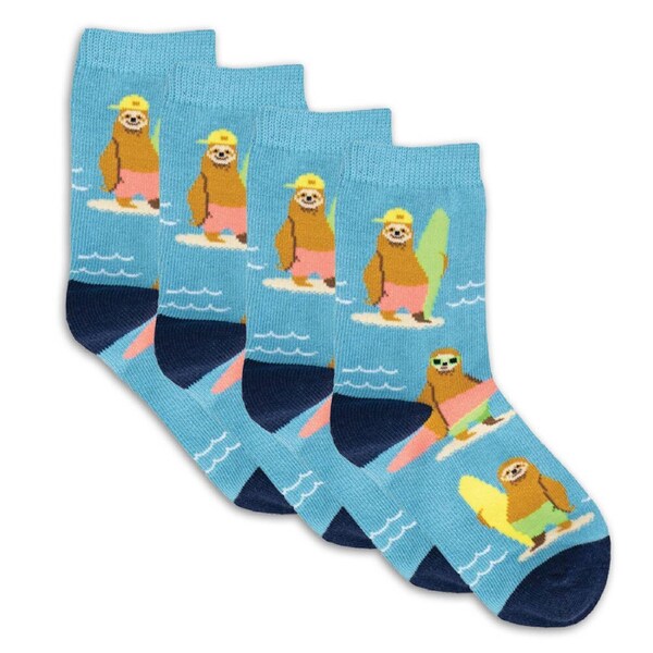 4x Socksmith Kids/Children Novelty Breathable Socks Sloth Grom 2-4y
