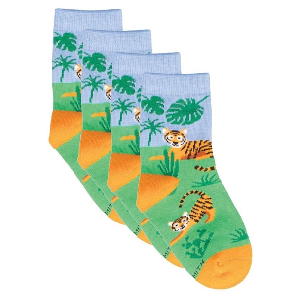 4x Socksmith Kids/Children Novelty Breathable Socks Terrific Tiger 2-4y