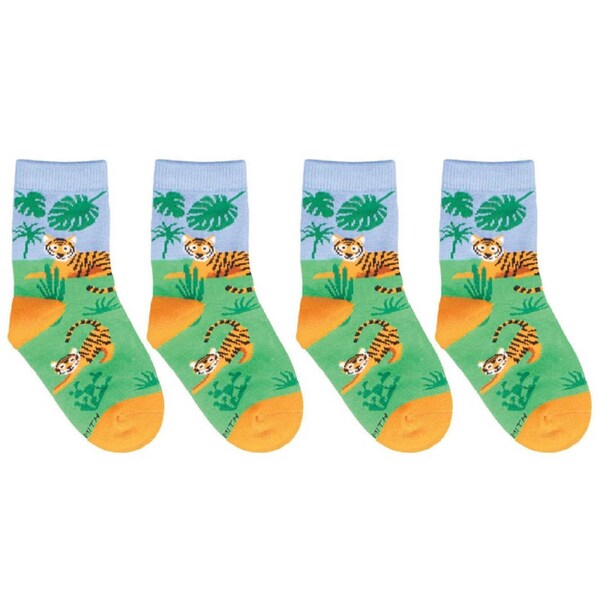 4x Socksmith Kids/Children Novelty Breathable Socks Terrific Tiger 4-7y