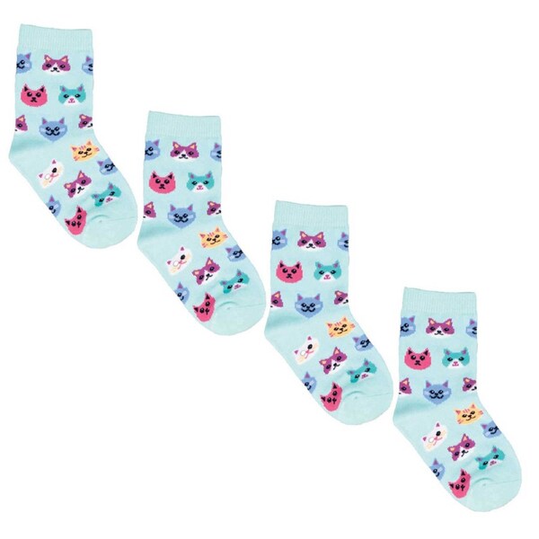 4x Socksmith Kids/Children Novelty Breathable Socks Cats Meow 4-7y