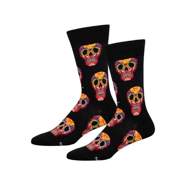2x Socksmith Mens Novelty Comfort Wear Socks Dia Des Los Muertos Skull One