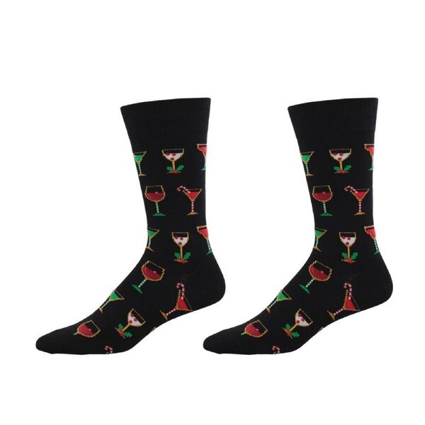 2x Socksmith Mens Novelty Trendy Comfort Socks Christmas Cocktails One
