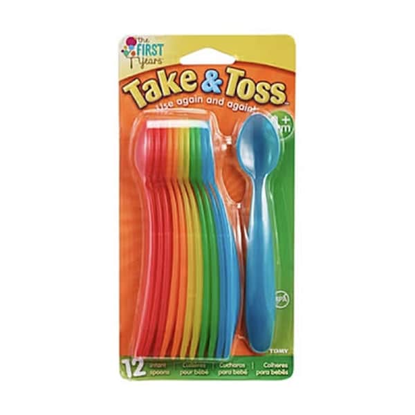 Take & Toss Infant Spoons Reusable Plastic Flatware Cutlery Pack of 12
