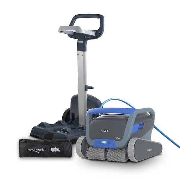 Dolphin M700 Robotic Pool Cleaner for Floor Walls Waterline with Caddy and Caddy Cover Pool Vacuum