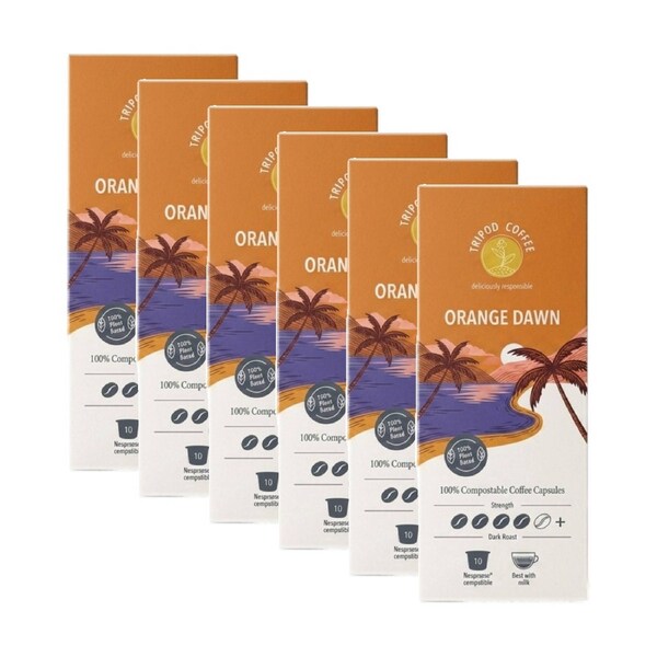 60pc Tripod Coffee Pods Blue Swell Strong Dark Roast Single Origin Capsules