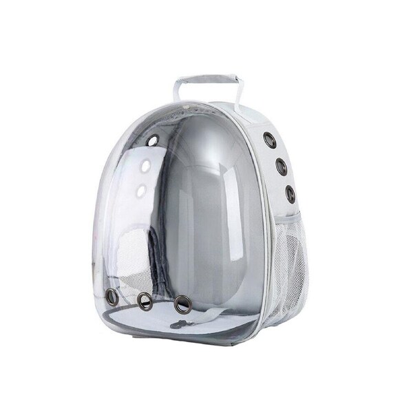 Cat Dog Breathable Pet Carrier Bag Outdoor Travel Transparent Space Backpack Grey