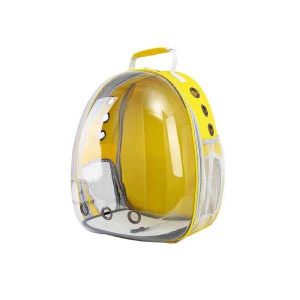 Cat Dog Breathable Pet Carrier Bag Outdoor Travel Transparent Space Backpack Yellow