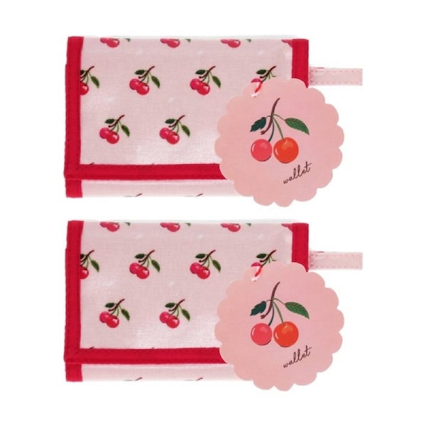 2PK Rex London Kids 3y+ Tri-Fold Child Wallet Little Cherry Design