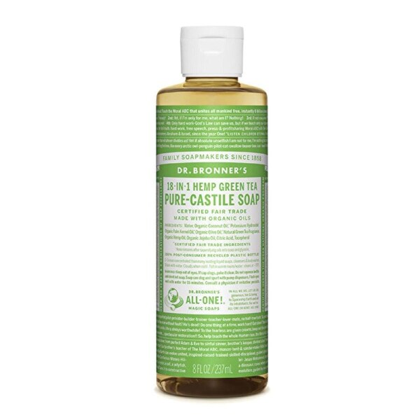 Dr. Bronner's Pure-Castile Soap Liquid (Hemp 18-in-1) Green Tea 237ml 237ml
