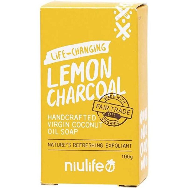 Niulife Coconut Oil Soap Lemon Charcoal 100g 100g