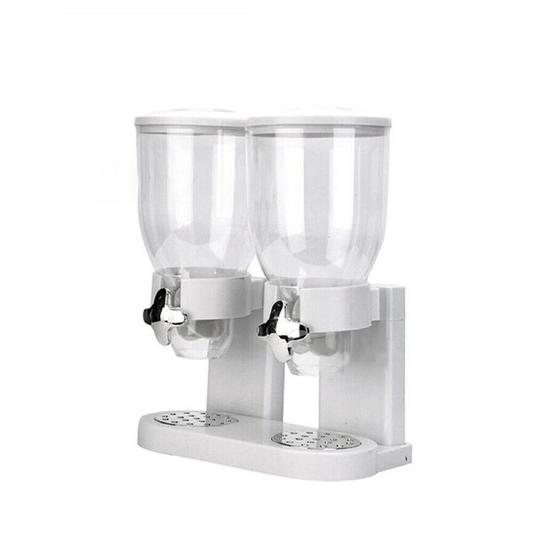 Dispensers Double Cereal Dispenser Dry Food Containers White