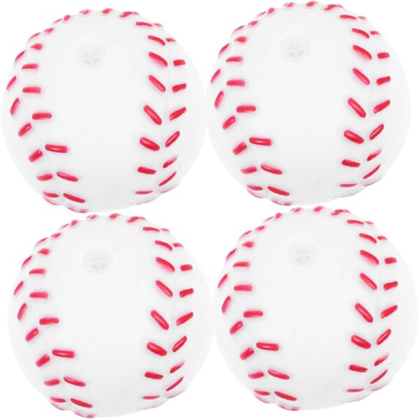 4 Pack Rubber Squeaky Interactive Dog Tennis Balls for Puppies and Dogs